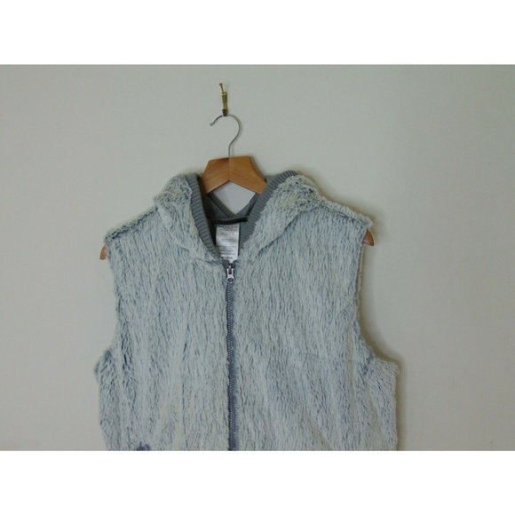 Patagonia L Full Zip Fleece Conejo Vest Hood Gray - Picture 2 of 5